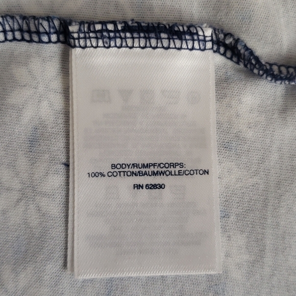 Lands' End Women's Blue White Floral Striped Top - Picture 7 of 9